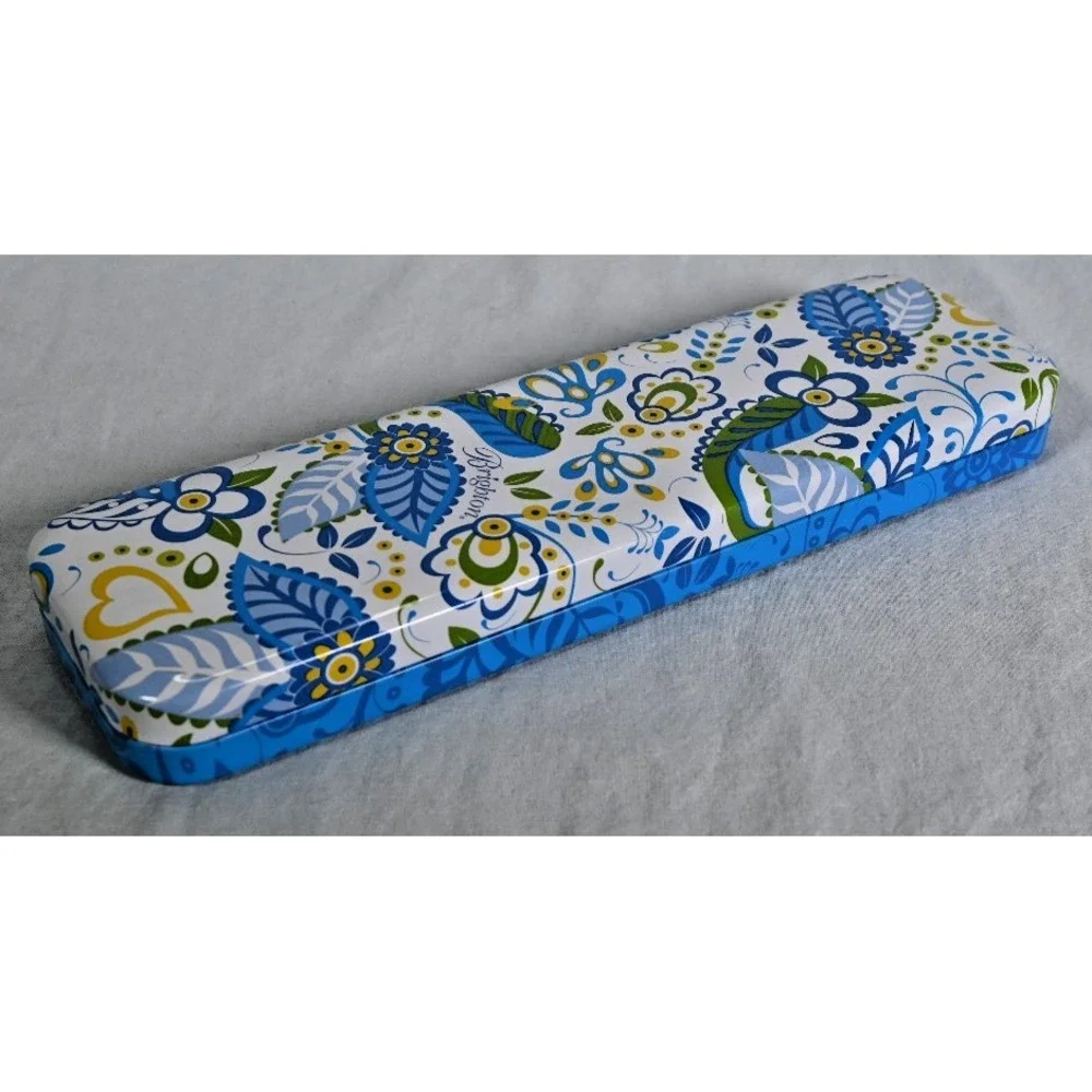 Vintage Brighton Tin Storage Gift Trinket Box Floral Paisley Design 9-3/4